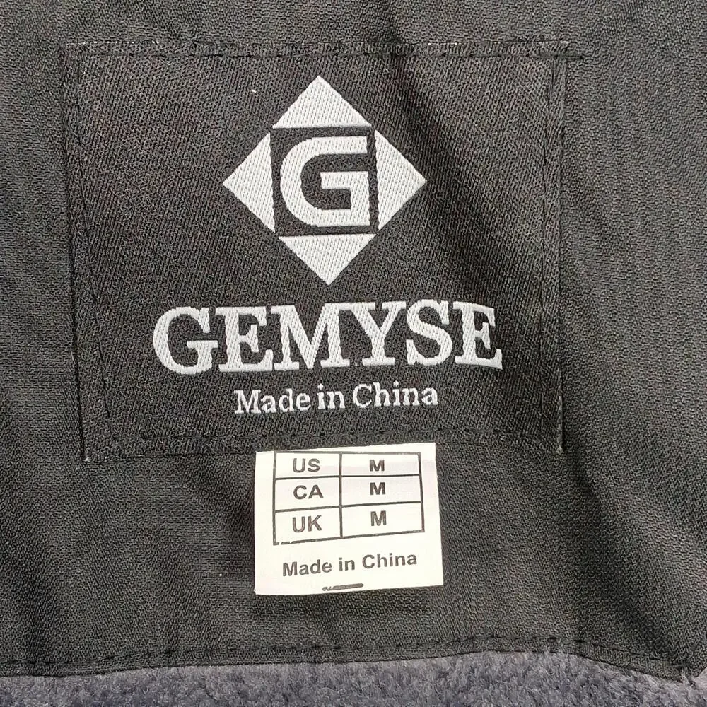 GEMYSE Jacket Mens Medium Gray Colorblock Hooded Ski Snowboard Fleece Lined